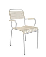 Schaffner Rigi fauteuil repas Spaghetti Sable Pastel 15 Gris Argent 78 