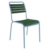 Schaffner Rigi Swiss Wood chaise à lattes en bois Vert Sapin 66 Bleu Pastel 51 