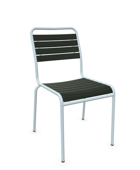 Schaffner Rigi Swiss Wood chaise à lattes en bois Vert Sapin 66 Bleu Pastel 51 