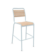 Schaffner Rigi Swiss Wood chaise haute de bar à lattes en bois Bois Huilé 94 Bleu Pastel 51 