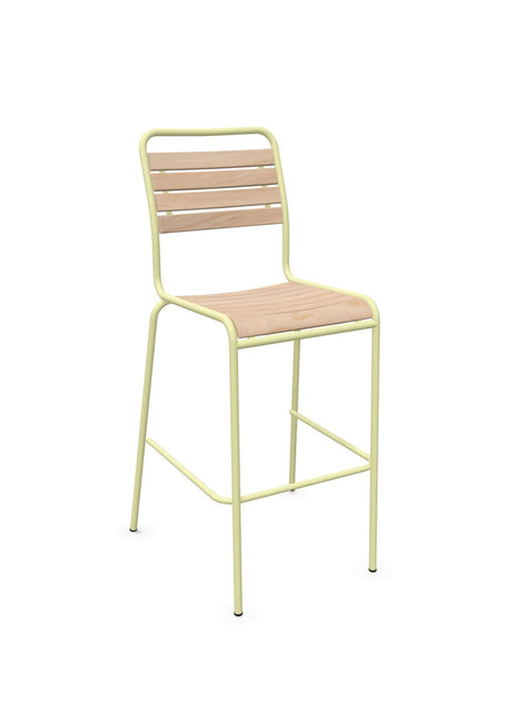 Schaffner Rigi Swiss Wood chaise haute de bar à lattes en bois Bois Huilé 94 Jaune Buis 18 