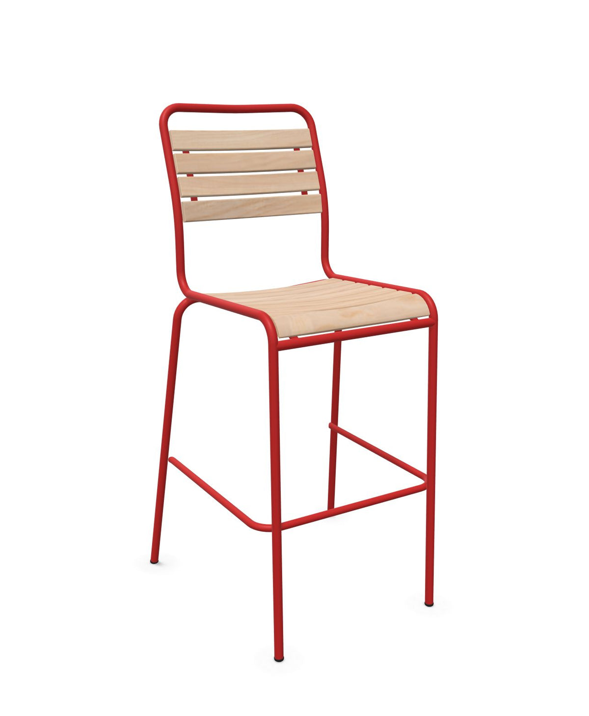 Schaffner Rigi Swiss Wood chaise haute de bar à lattes en bois Bois Huilé 94 Rouge 30 