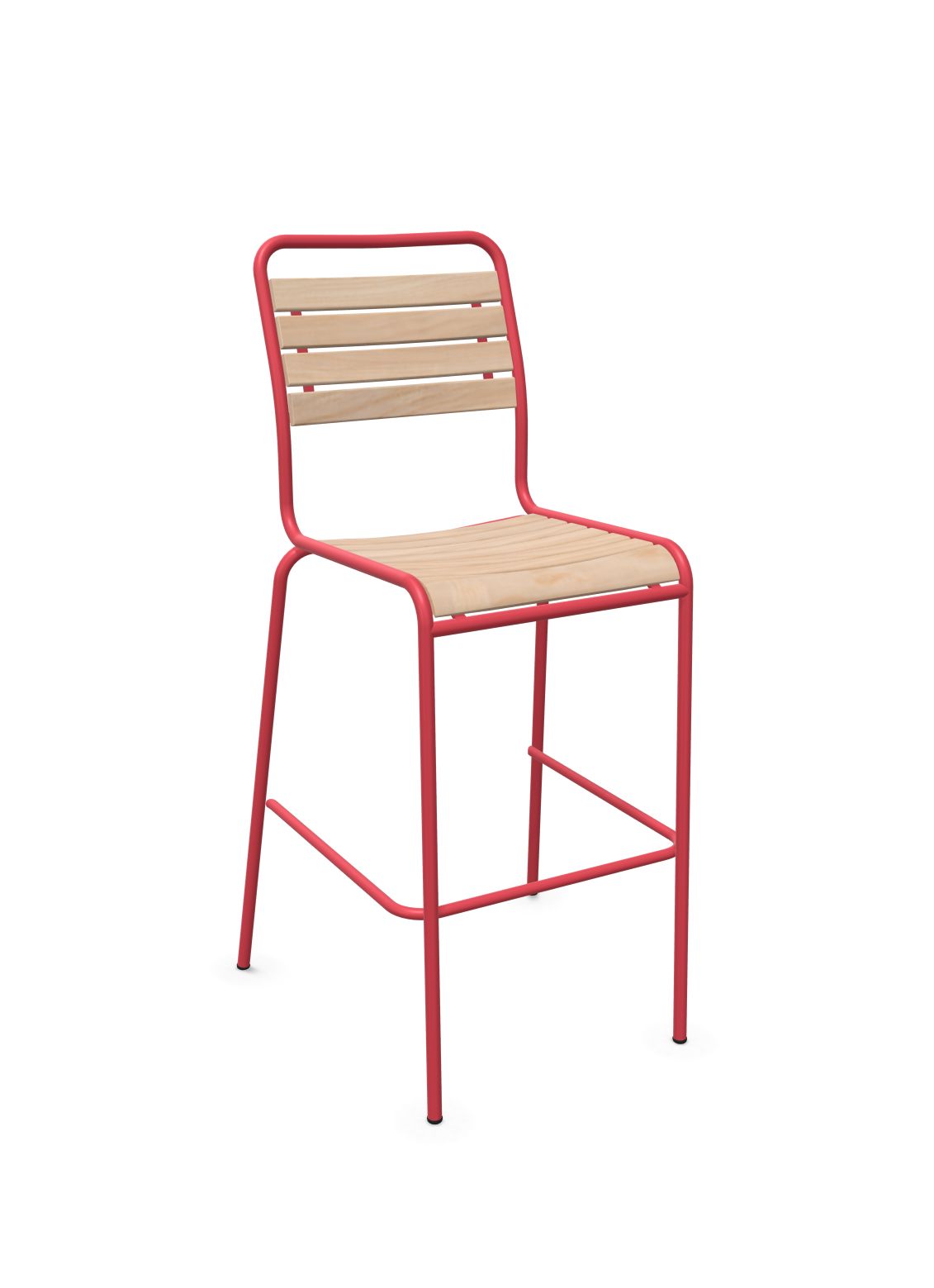Schaffner Rigi Swiss Wood chaise haute de bar à lattes en bois Bois Huilé 94 Rouge Érable 33 