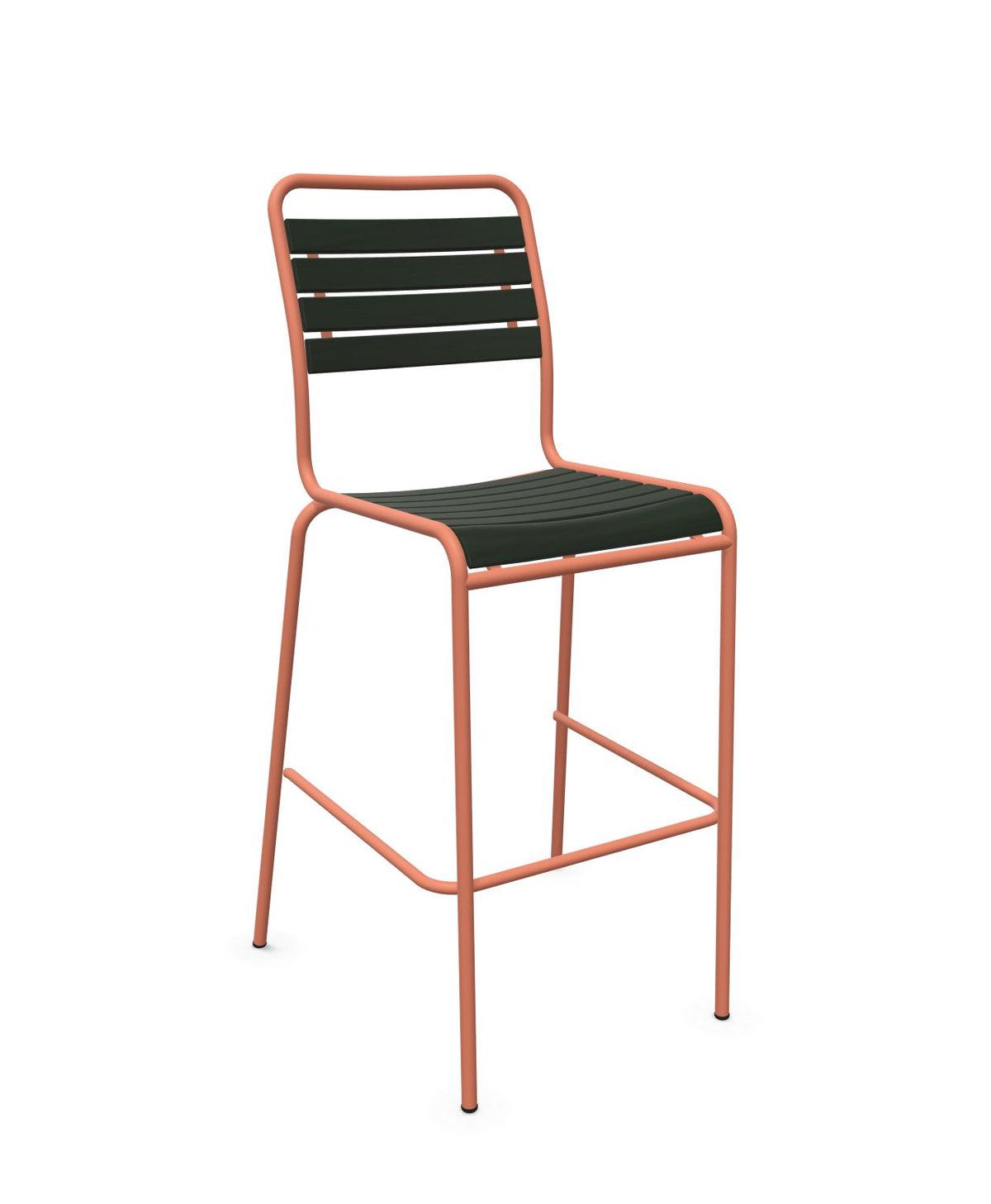 Schaffner Rigi Swiss Wood chaise haute de bar à lattes en bois Vert Sapin 66 Terracotta 84 