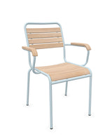 Schaffner Rigi Swiss Wood fauteuil repas à lattes en bois Bois Huilé 94 Bleu Pastel 51 
