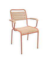 Schaffner Rigi Swiss Wood fauteuil repas à lattes en bois Bois Huilé 94 Terracotta 84 