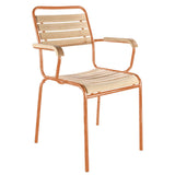 Schaffner Rigi Swiss Wood fauteuil repas à lattes en bois Laqué 92 Terracotta 84 