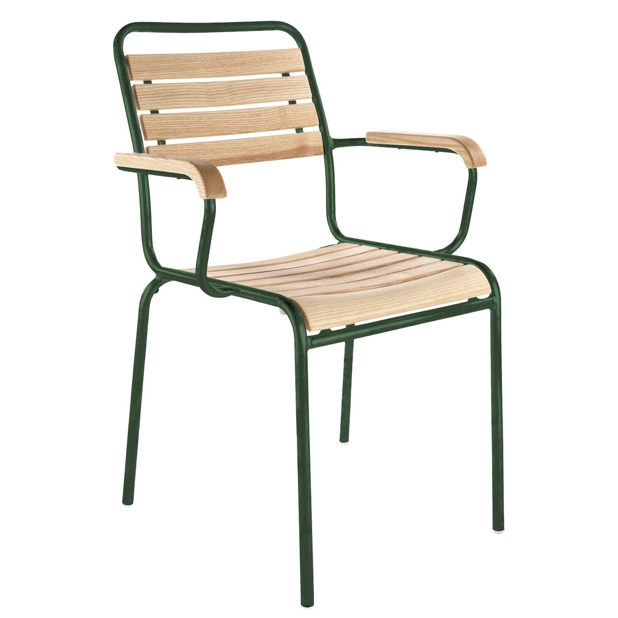 Schaffner Rigi Swiss Wood fauteuil repas à lattes en bois Laqué 92 Vert Sapin 66 