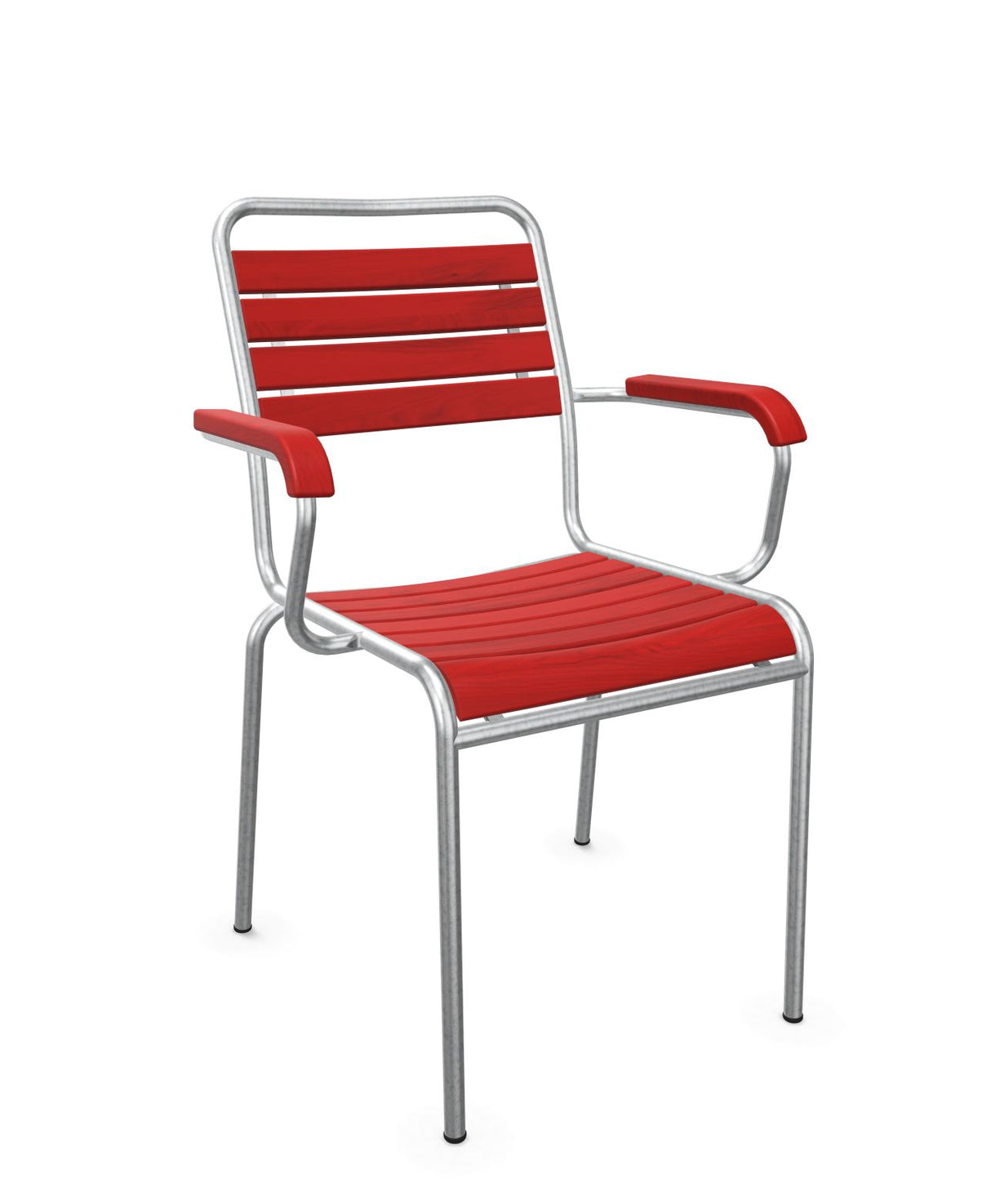 Schaffner Rigi Swiss Wood fauteuil repas à lattes en bois Rouge 30 Galvanisé à chaud 02 