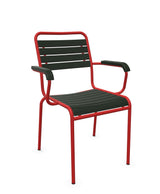 Schaffner Rigi Swiss Wood fauteuil repas à lattes en bois Vert Sapin 66 Rouge 30 