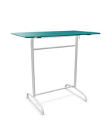 Schaffner Rigi Table haute rabattable 120x70cm h:110cm Bleu Kali 56 Blanc 90 