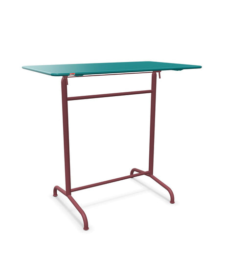 Schaffner Rigi Table haute rabattable 120x70cm h:110cm Bleu Kali 56 Bordeaux 38 