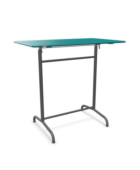 Schaffner Rigi Table haute rabattable 120x70cm h:110cm Bleu Kali 56 Graphite 73 