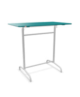 Schaffner Rigi Table haute rabattable 120x70cm h:110cm Bleu Kali 56 Gris Argent 78 
