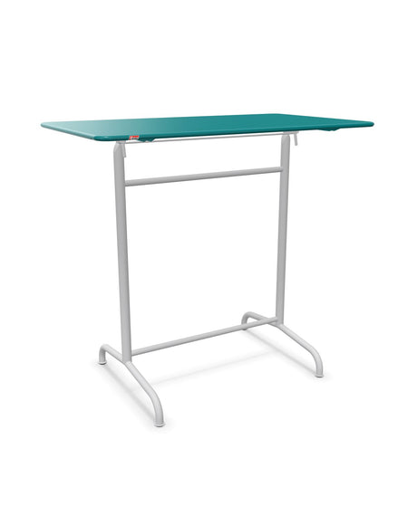 Schaffner Rigi Table haute rabattable 120x70cm h:110cm Bleu Kali 56 Gris Argent 78 
