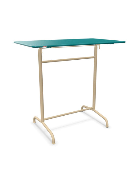Schaffner Rigi Table haute rabattable 120x70cm h:110cm Bleu Kali 56 Marron Pastel 83 
