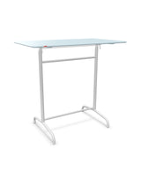 Schaffner Rigi Table haute rabattable 120x70cm h:110cm Bleu Pastel 51 Blanc 90 