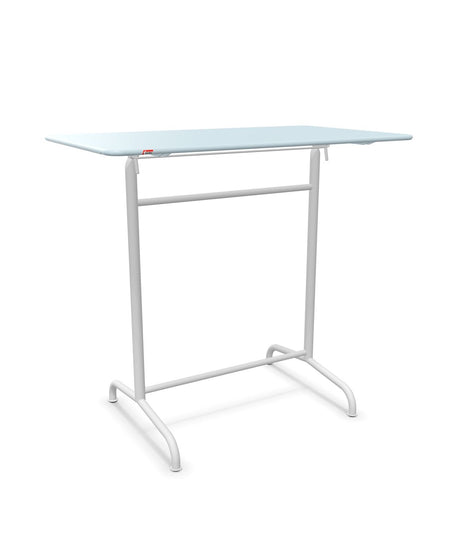 Schaffner Rigi Table haute rabattable 120x70cm h:110cm Bleu Pastel 51 Blanc 90 