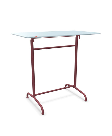 Schaffner Rigi Table haute rabattable 120x70cm h:110cm Bleu Pastel 51 Bordeaux 38 