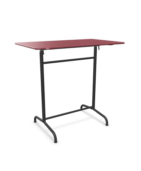Schaffner Rigi Table haute rabattable 120x70cm h:110cm Bordeaux 38 Anthracite 77 