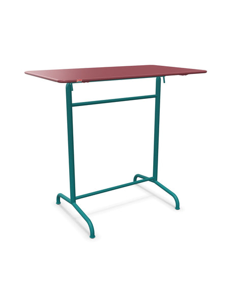 Schaffner Rigi Table haute rabattable 120x70cm h:110cm Bordeaux 38 Bleu Kali 56 