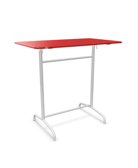 Schaffner Rigi Table haute rabattable 120x70cm h:110cm Rouge 30 Blanc 90 
