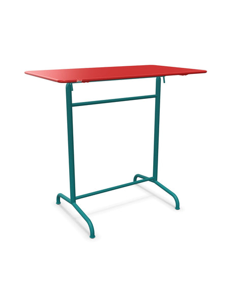 Schaffner Rigi Table haute rabattable 120x70cm h:110cm Rouge 30 Bleu Kali 56 