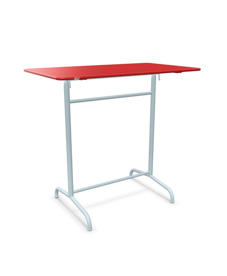 Schaffner Rigi Table haute rabattable 120x70cm h:110cm Rouge 30 Bleu Pastel 51 