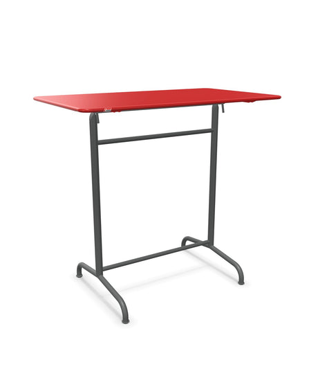 Schaffner Rigi Table haute rabattable 120x70cm h:110cm Rouge 30 Graphite 73 