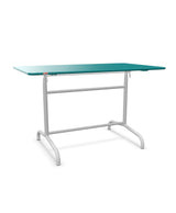 Schaffner Rigi Table repas rabattable 120x70cm Bleu Kali 56 Gris Argent 78 