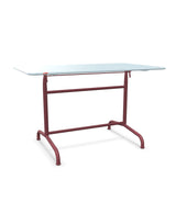 Schaffner Rigi Table repas rabattable 120x70cm Bleu Pastel 51 Bordeaux 38 