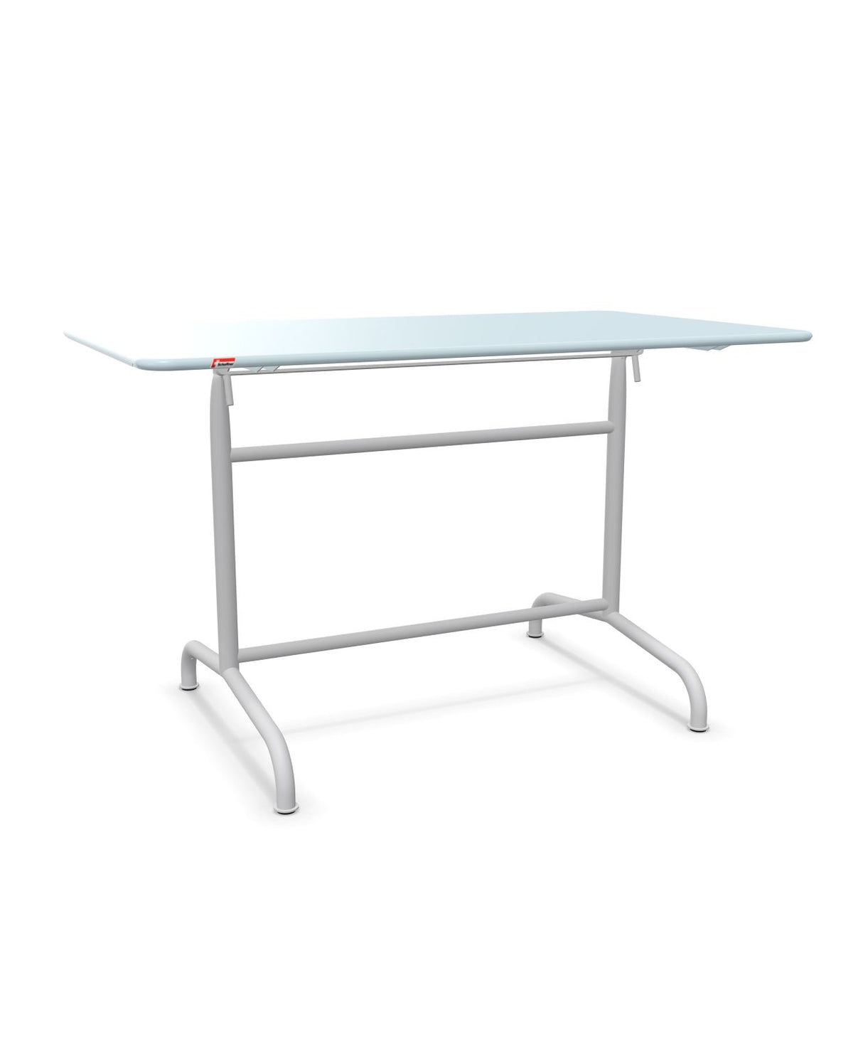 Schaffner Rigi Table repas rabattable 120x70cm Bleu Pastel 51 Gris Argent 78 
