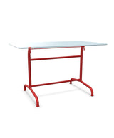 Schaffner Rigi Table repas rabattable 120x70cm Bleu Pastel 51 Rouge 30 