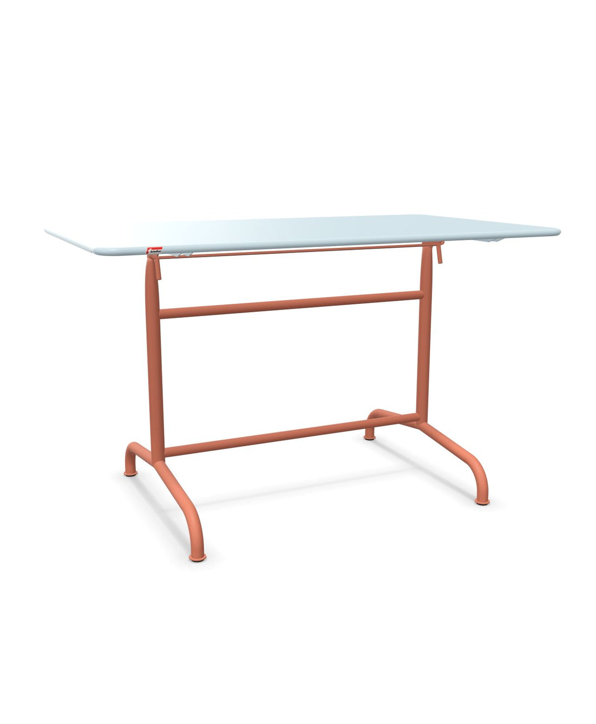 Schaffner Rigi Table repas rabattable 120x70cm Bleu Pastel 51 Terracotta 84 