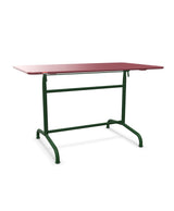 Schaffner Rigi Table repas rabattable 120x70cm Bordeaux 38 Vert Sapin 66 