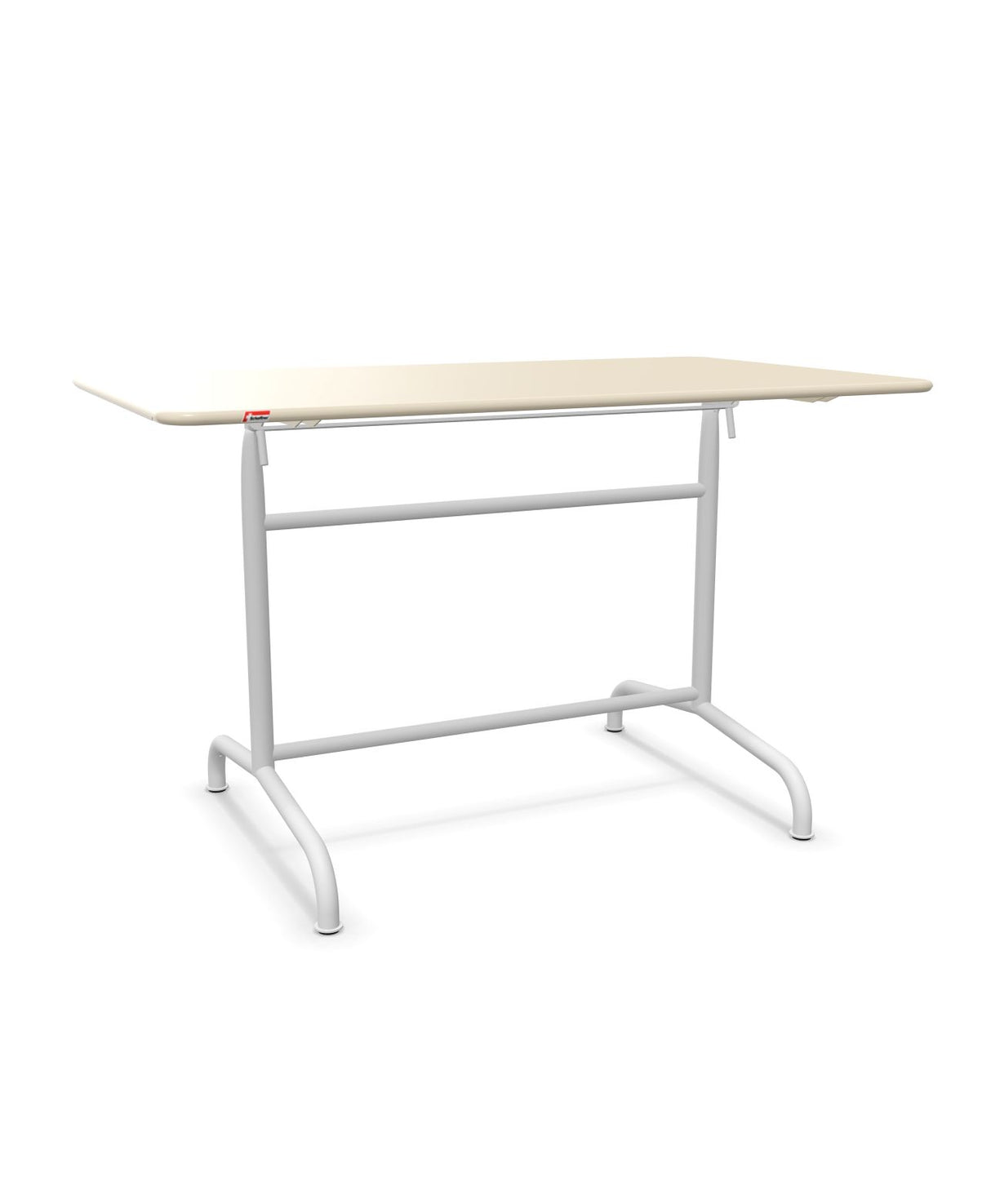 Schaffner Rigi Table repas rabattable 120x70cm Sable Pastel 15 Blanc 90 
