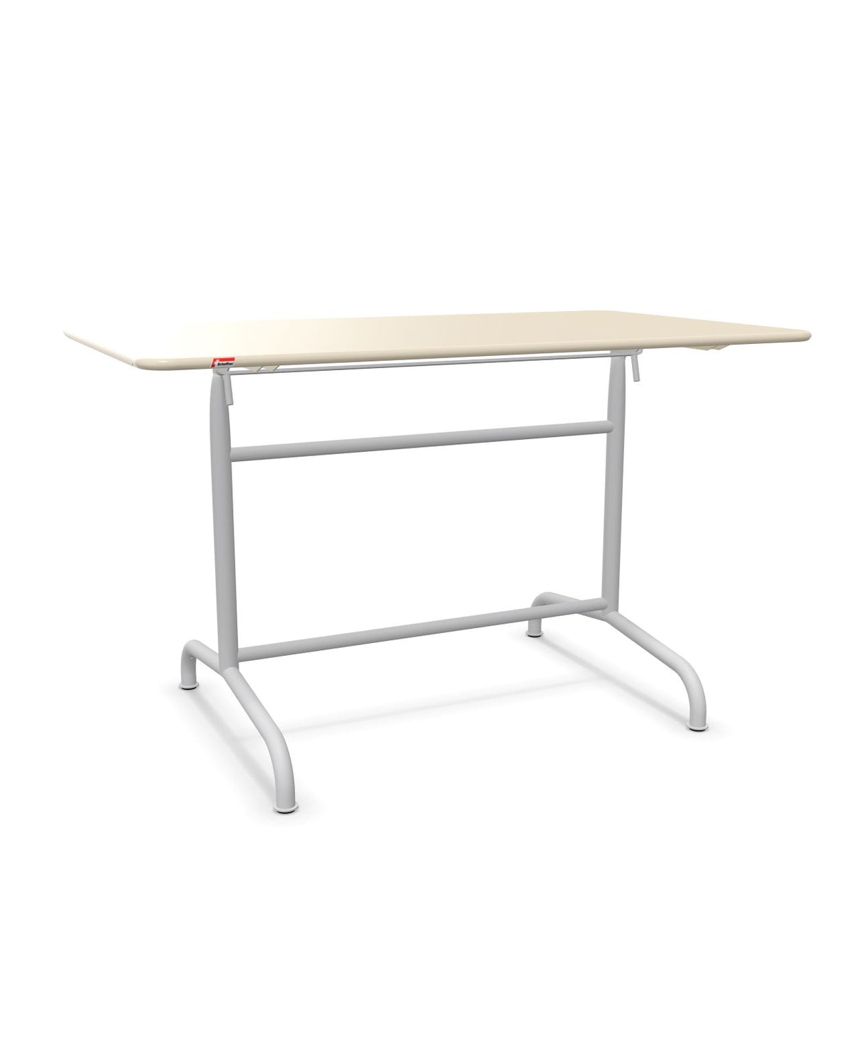 Schaffner Rigi Table repas rabattable 120x70cm Sable Pastel 15 Gris Argent 78 