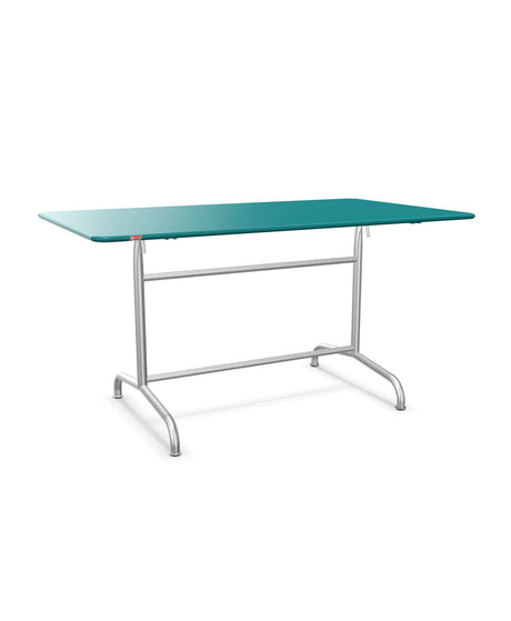 Schaffner Rigi Table repas rabattable 140x80cm Bleu Kali 56 Galvanisé à chaud 02 