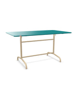 Schaffner Rigi Table repas rabattable 140x80cm Bleu Kali 56 Marron Pastel 83 
