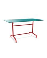 Schaffner Rigi Table repas rabattable 140x80cm Bleu Kali 56 Rouge 30 