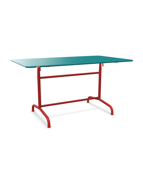 Schaffner Rigi Table repas rabattable 140x80cm Bleu Kali 56 Rouge 30 
