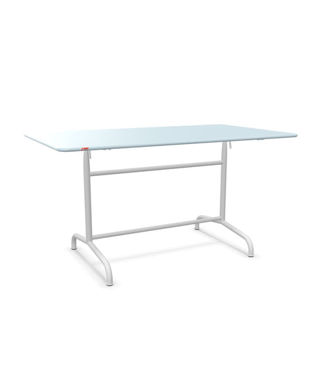 Schaffner Rigi Table repas rabattable 140x80cm Bleu Pastel 51 Blanc 90 