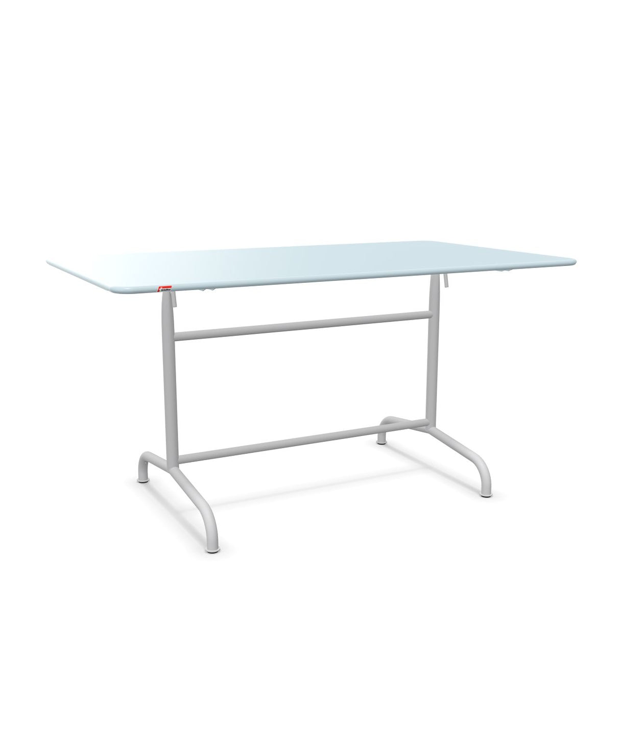 Schaffner Rigi Table repas rabattable 140x80cm Bleu Pastel 51 Gris Argent 78 