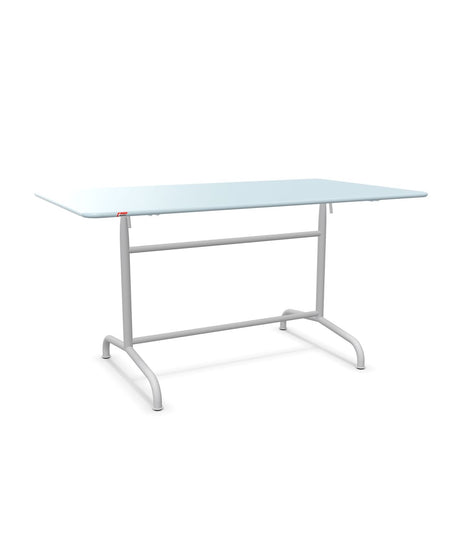 Schaffner Rigi Table repas rabattable 140x80cm Bleu Pastel 51 Gris Argent 78 