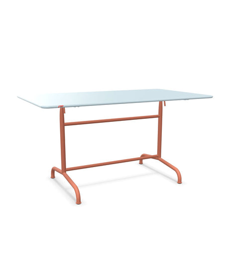 Schaffner Rigi Table repas rabattable 140x80cm Bleu Pastel 51 Terracotta 84 