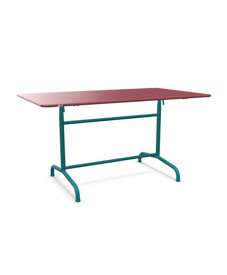Schaffner Rigi Table repas rabattable 140x80cm Bordeaux 38 Bleu Kali 56 