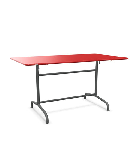 Schaffner Rigi Table repas rabattable 140x80cm Rouge 30 Graphite 73 