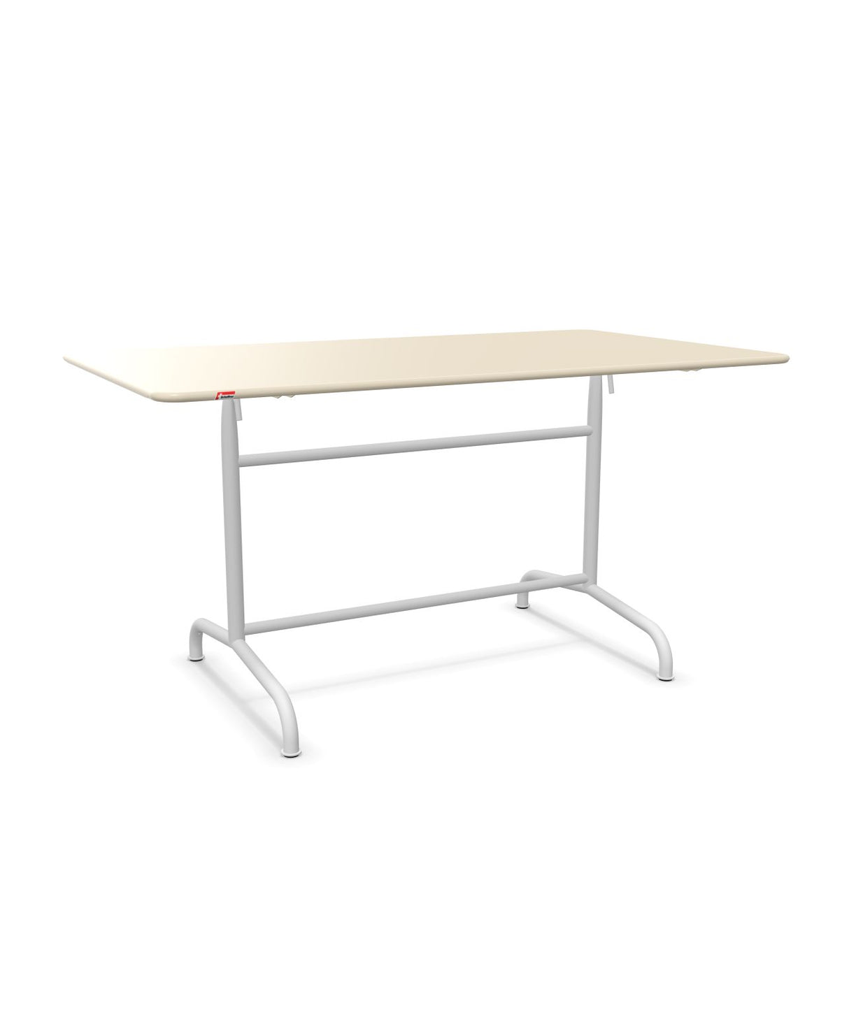 Schaffner Rigi Table repas rabattable 140x80cm Sable Pastel 15 Blanc 90 