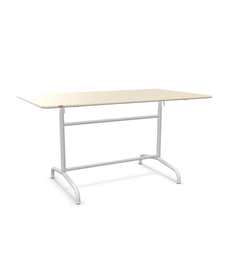 Schaffner Rigi Table repas rabattable 140x80cm Sable Pastel 15 Blanc 90 