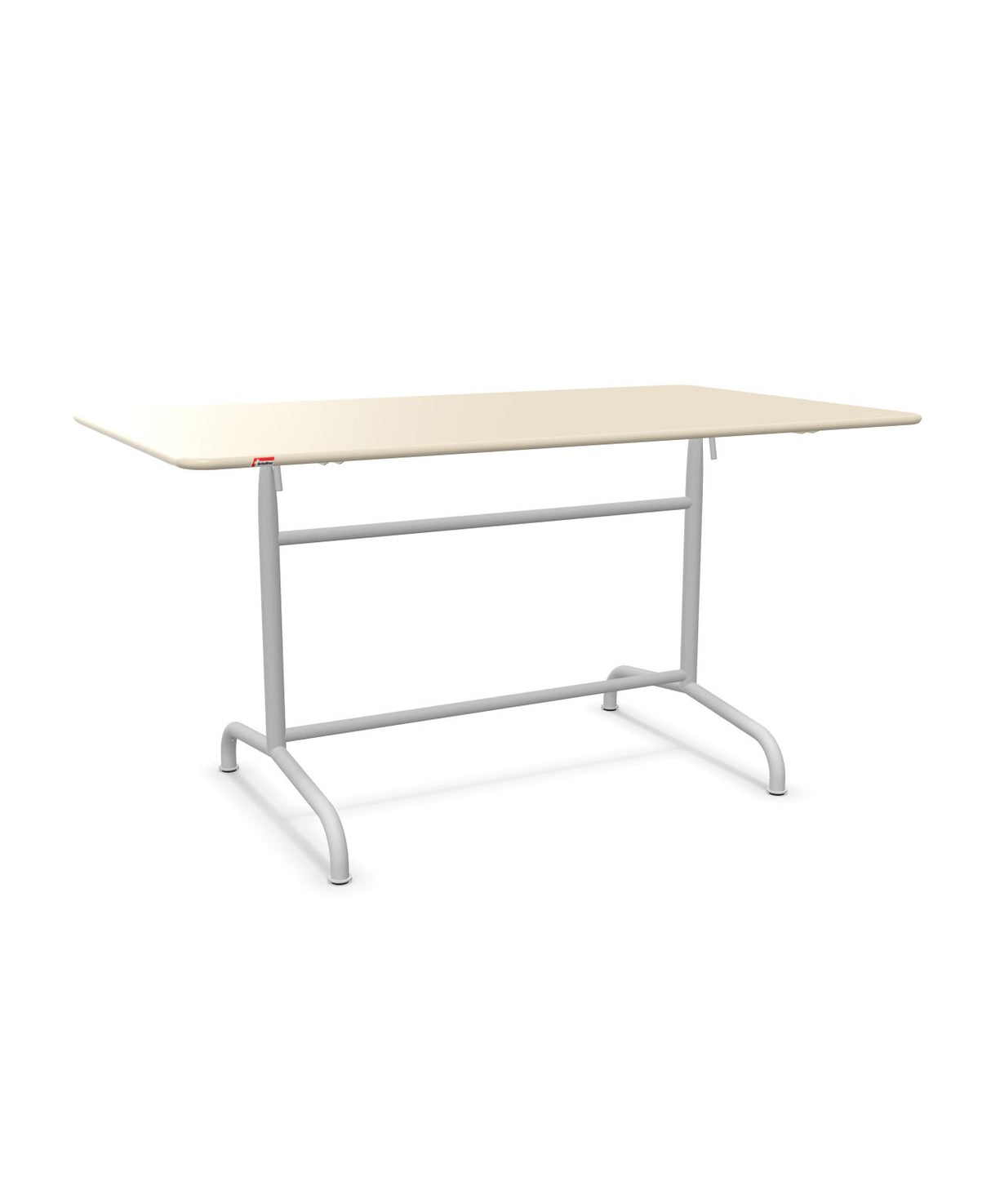 Schaffner Rigi Table repas rabattable 140x80cm Sable Pastel 15 Gris Argent 78 